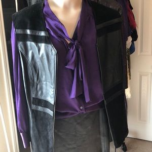 Genuine Leather/Suede skirt w/ Vest Vintage SZ 24